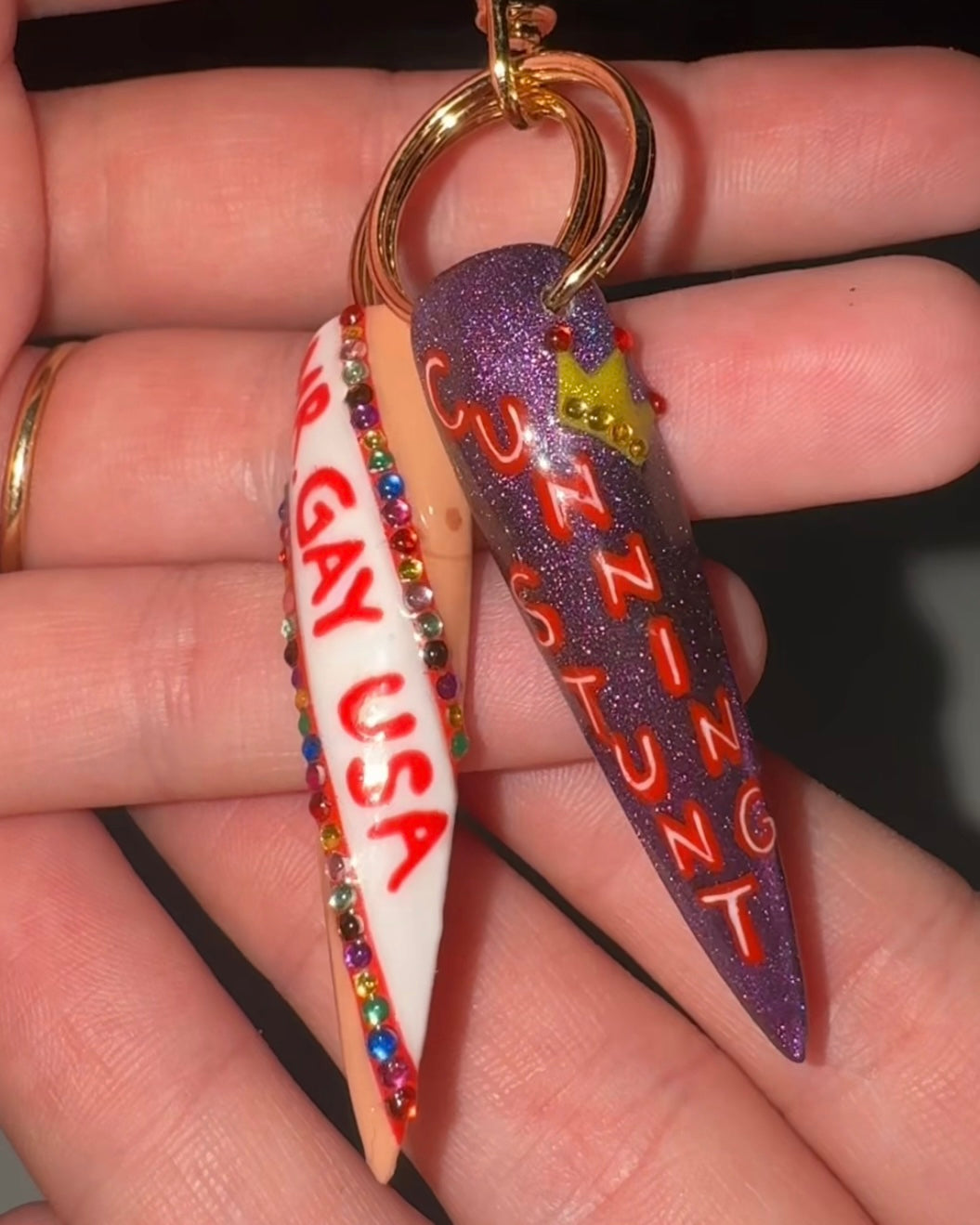 Custom Nail Keychain