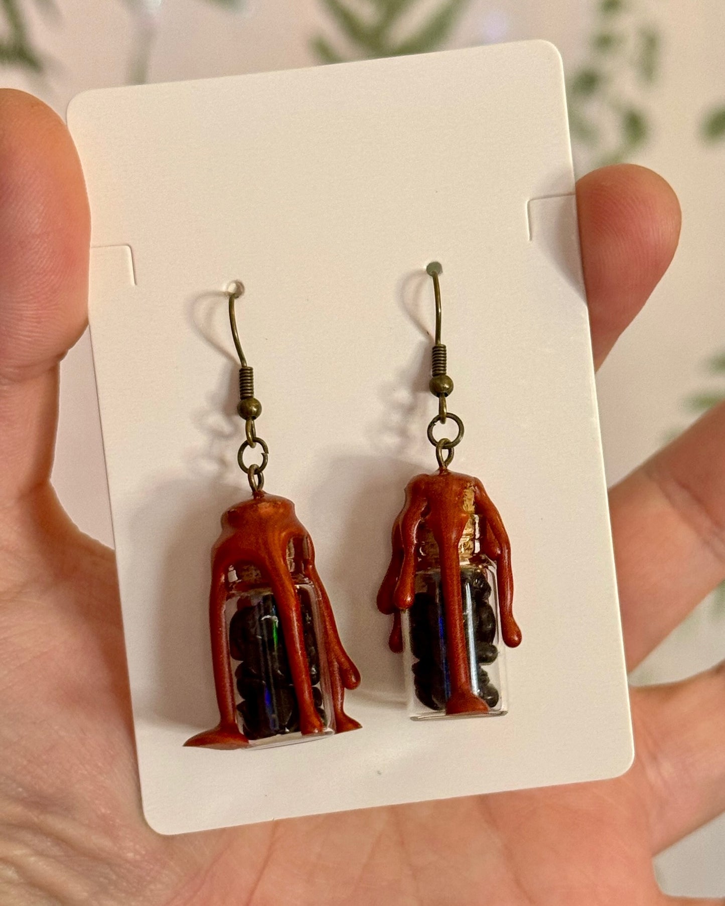 Garnet Crystal Jar Earrings