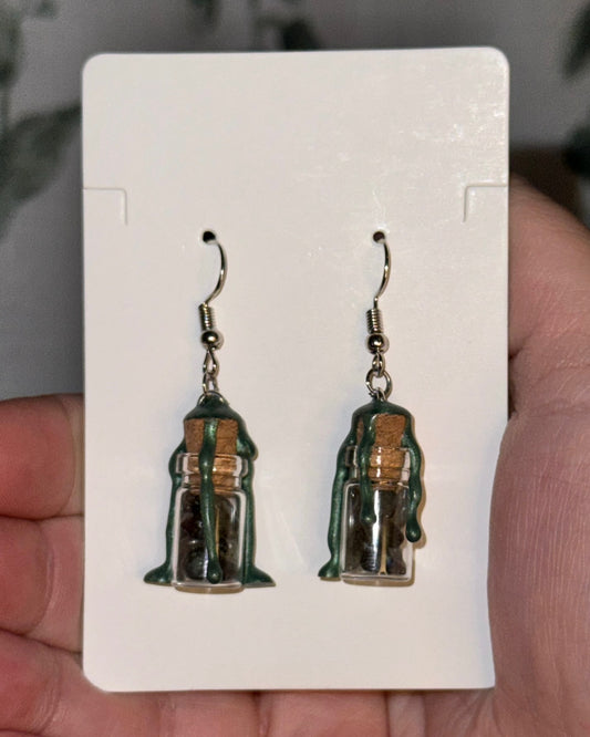 Labradorite Crystal Jar Earrings