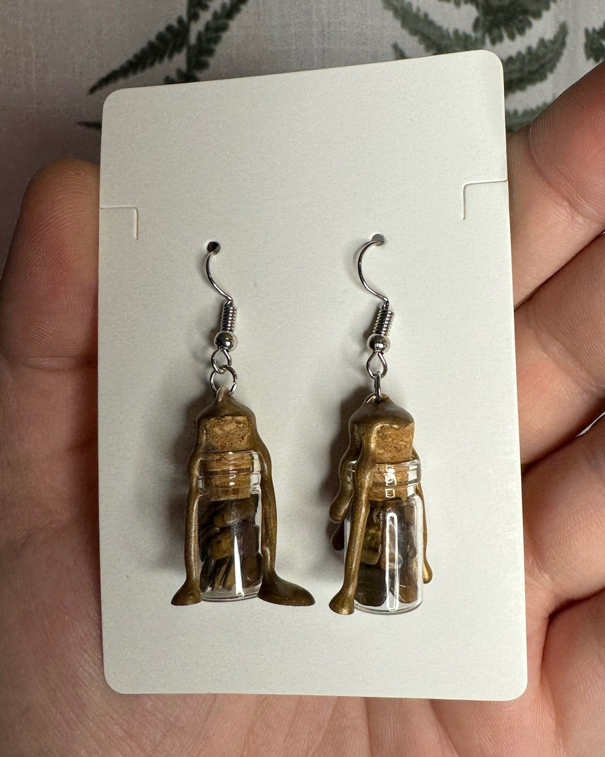 Tiger's Eye Crystal Jar Earrings