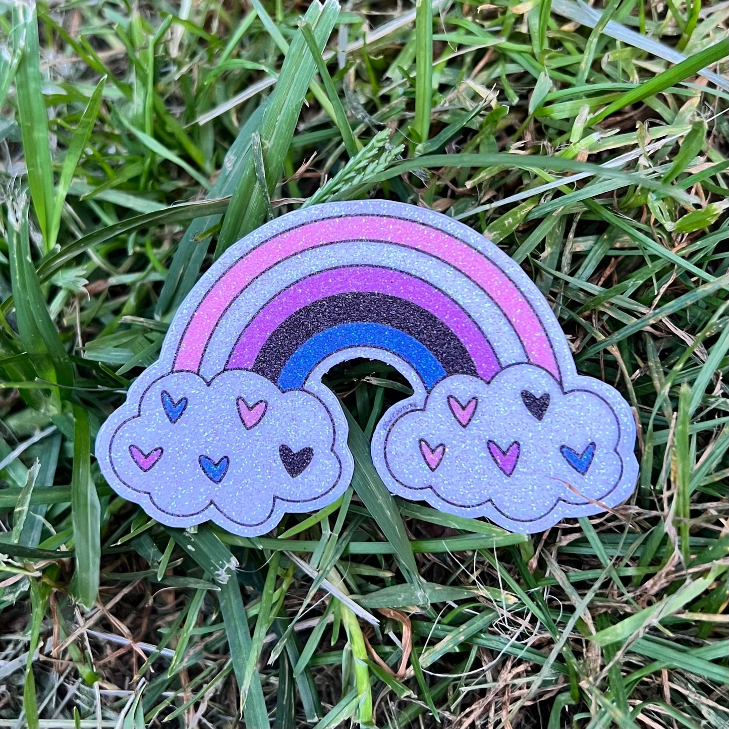 Glitter Genderfluid Pride Flag Rainbow Sticker