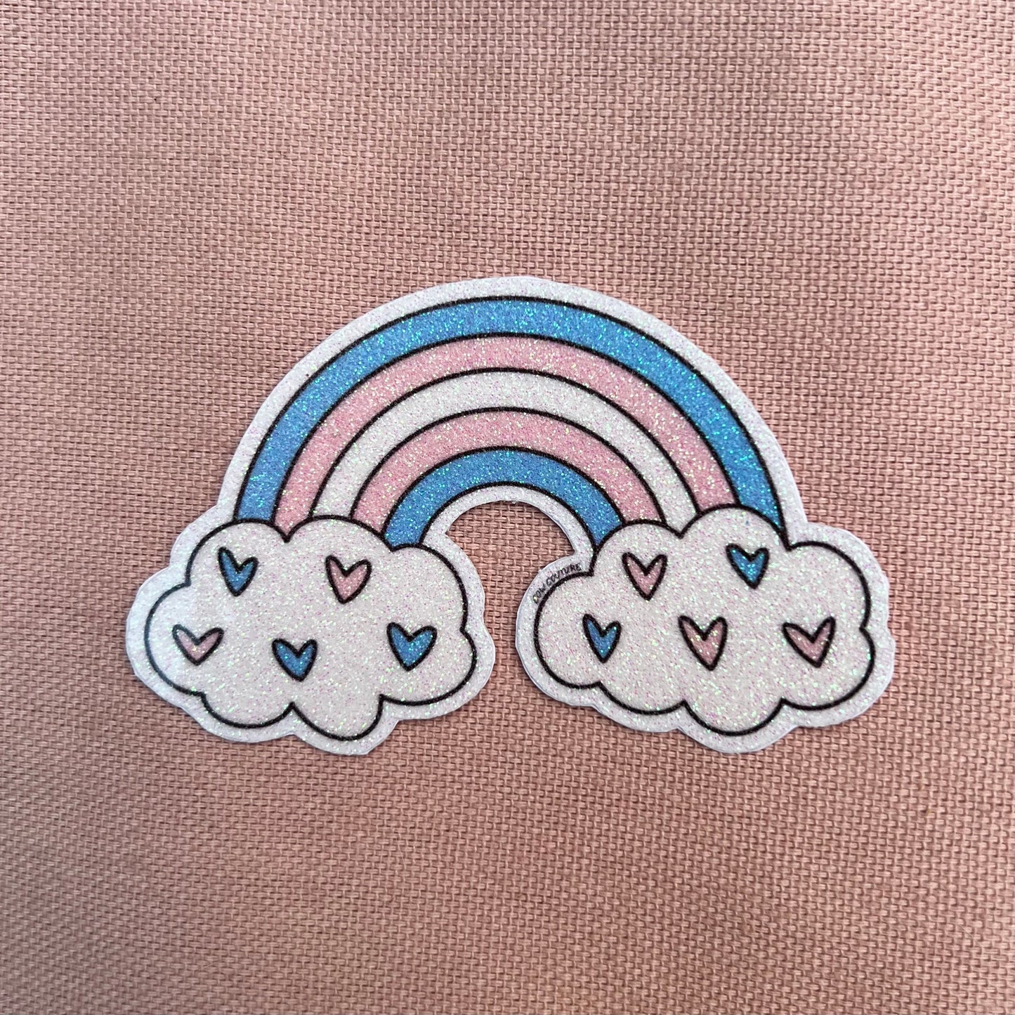 Glitter Transgender Pride Flag Rainbow Sticker