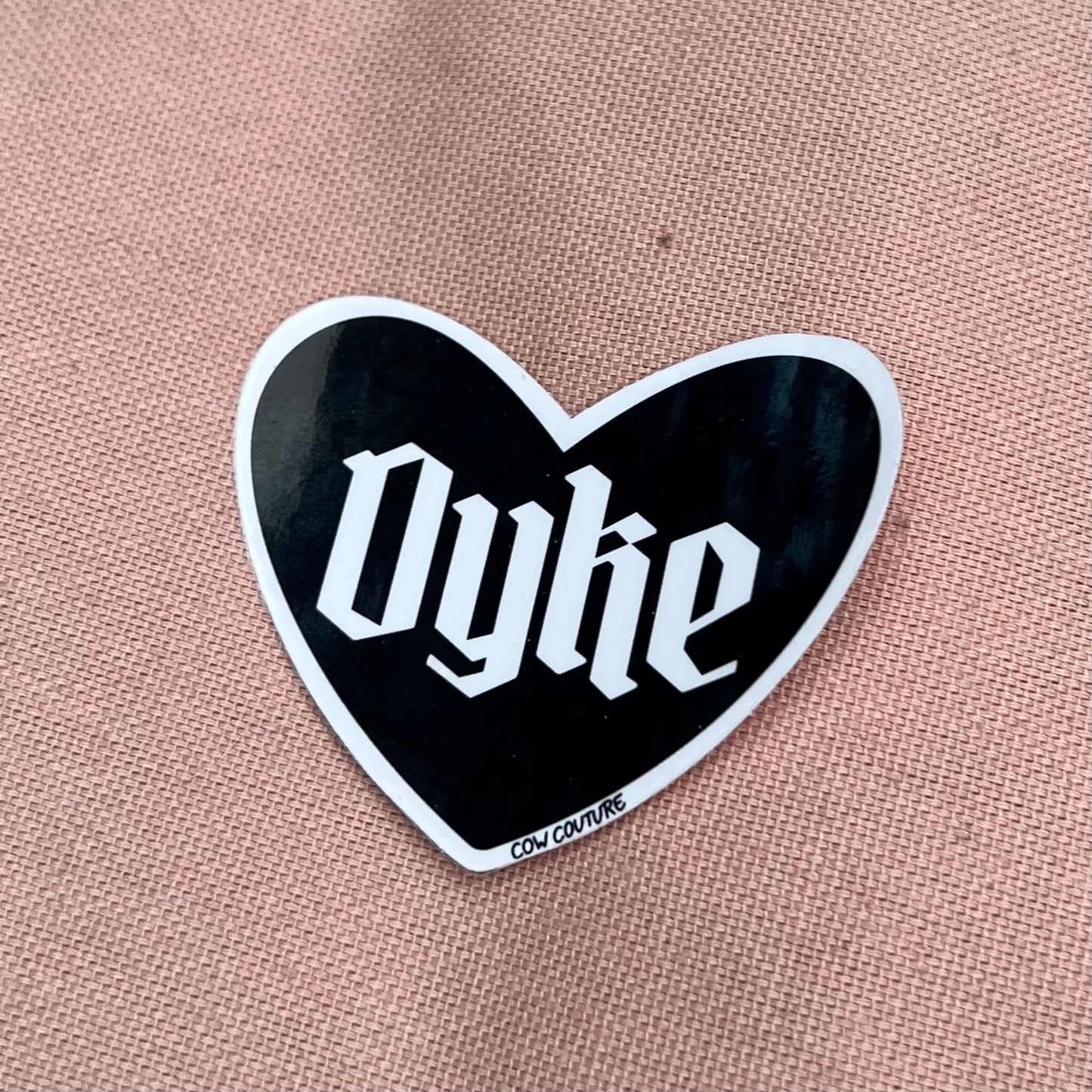 Black and White Dyke Heart Sticker