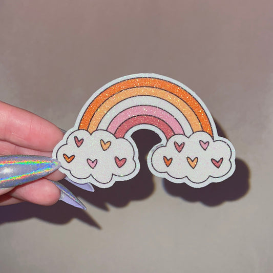 Glitter Lesbian Pride Flag Rainbow Sticker