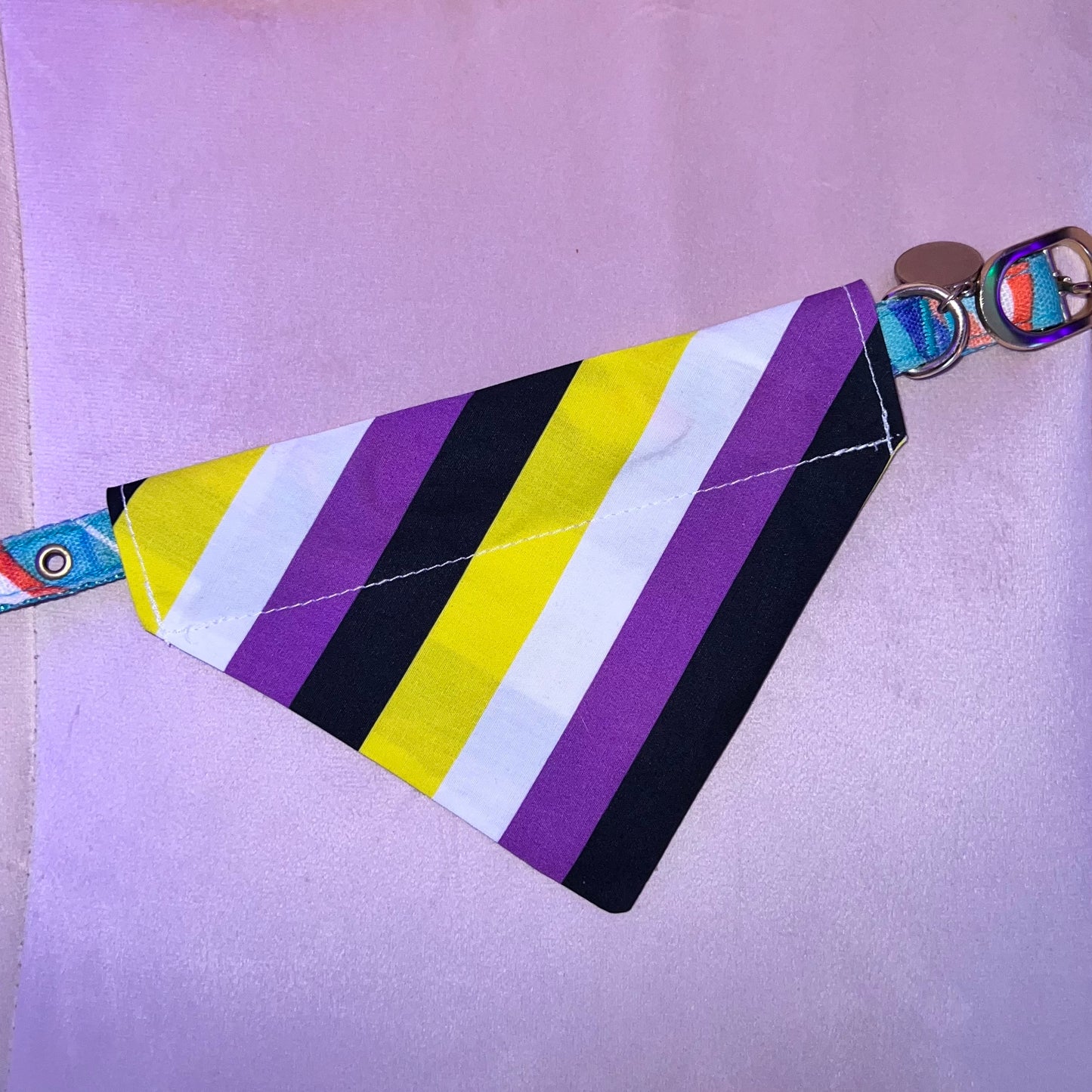 Non-Binary Pride Flag Dog Collar Bandana